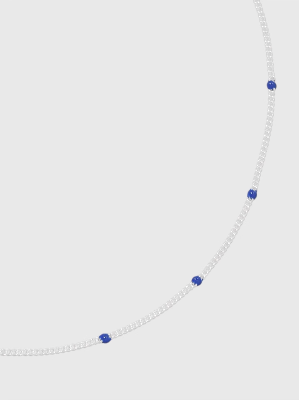 AWE Blue Bean Silver Chain Necklace