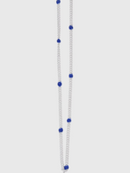 AWE Blue Bean Silver Chain Necklace