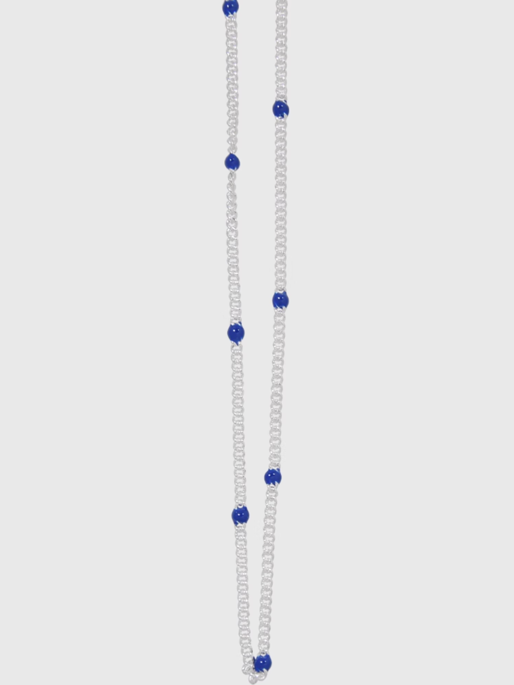 AWE Blue Bean Silver Chain Necklace