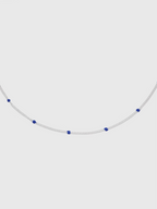 AWE Blue Bean Silver Chain Necklace