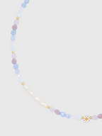 AWE Crystal Beaded Pearl Daisy Necklace
