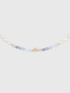 AWE Crystal Beaded Pearl Daisy Necklace