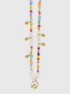 AWE AE Word Charm Color Beaded Pearl Necklace