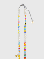 AWE AE Word Charm Color Beaded Pearl Necklace