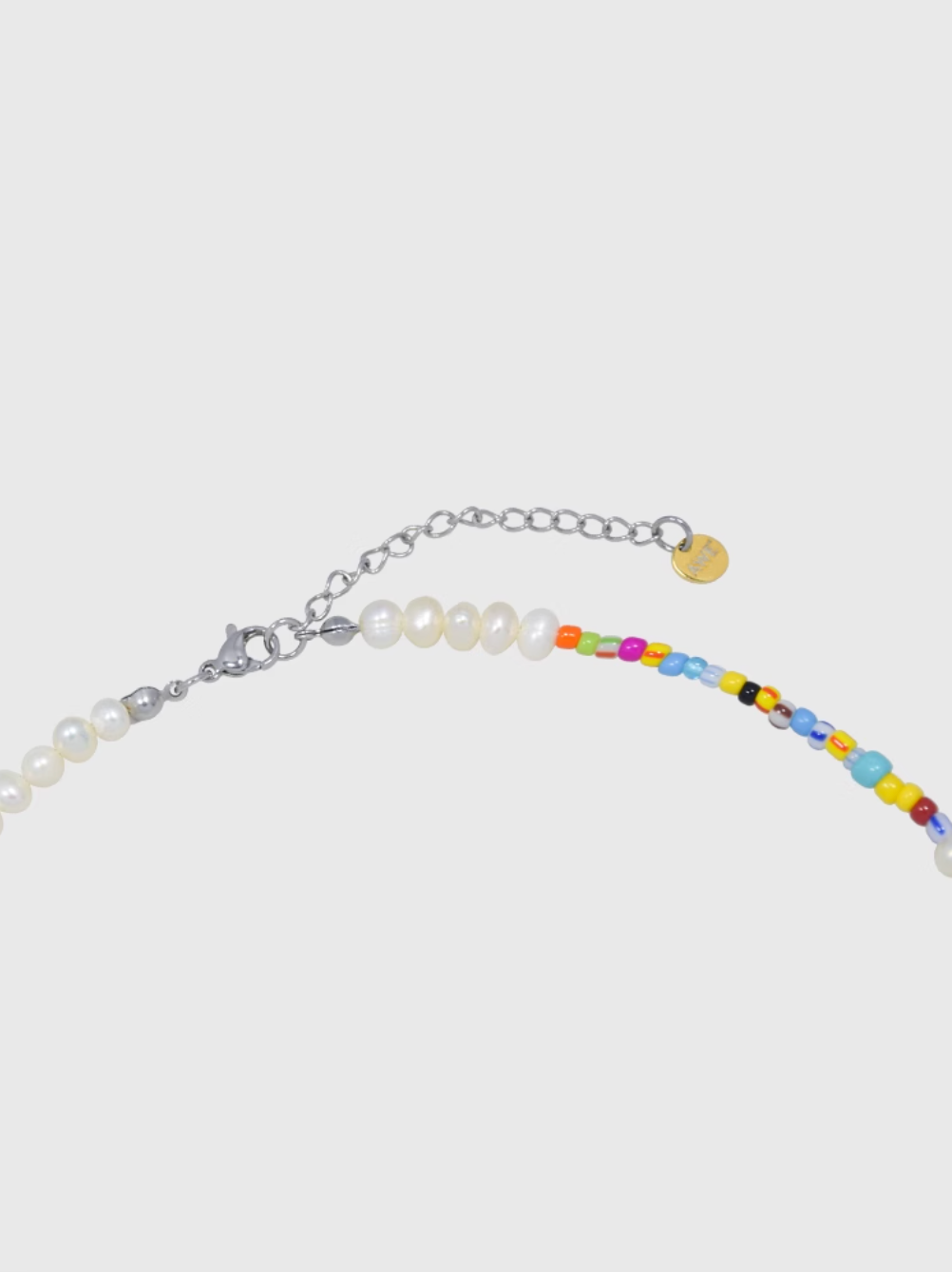 AWE AE Word Charm Color Beaded Pearl Necklace