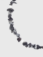 AWE Black Crushed Stone Pearl Beaded Necklace