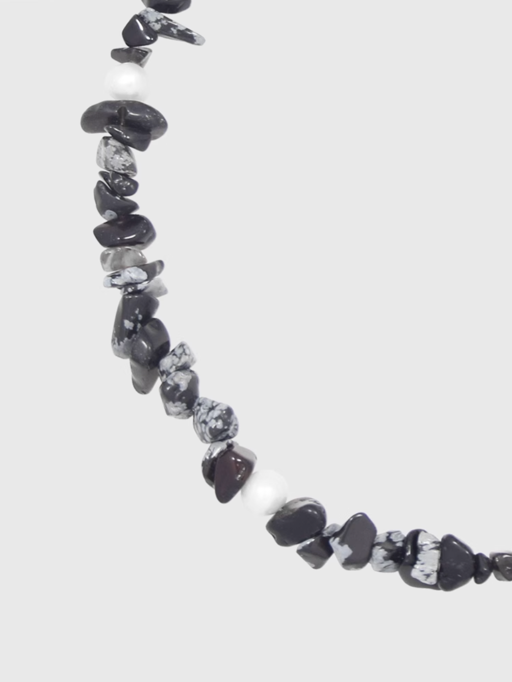 AWE Black Crushed Stone Pearl Beaded Necklace