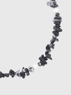 AWE Black Crushed Stone Pearl Beaded Necklace