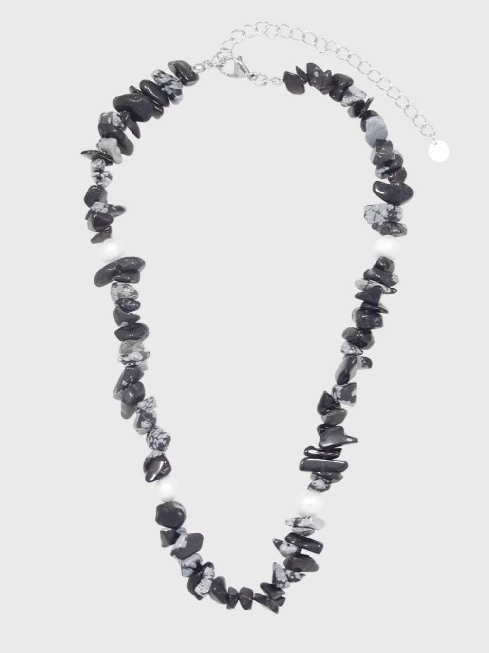 AWE Black Crushed Stone Pearl Beaded Necklace