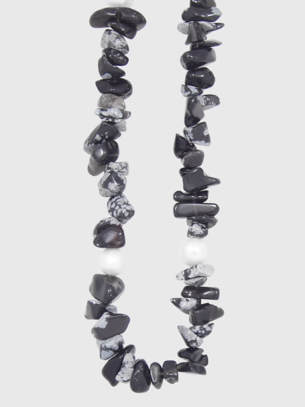 AWE Black Crushed Stone Pearl Beaded Necklace