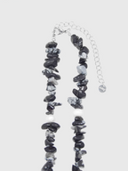 AWE Black Crushed Stone Pearl Beaded Necklace