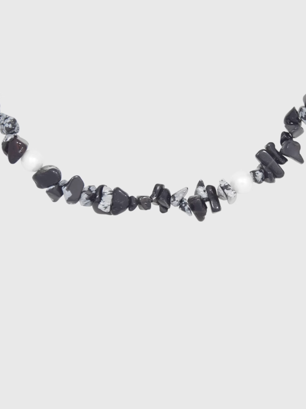 AWE Black Crushed Stone Pearl Beaded Necklace
