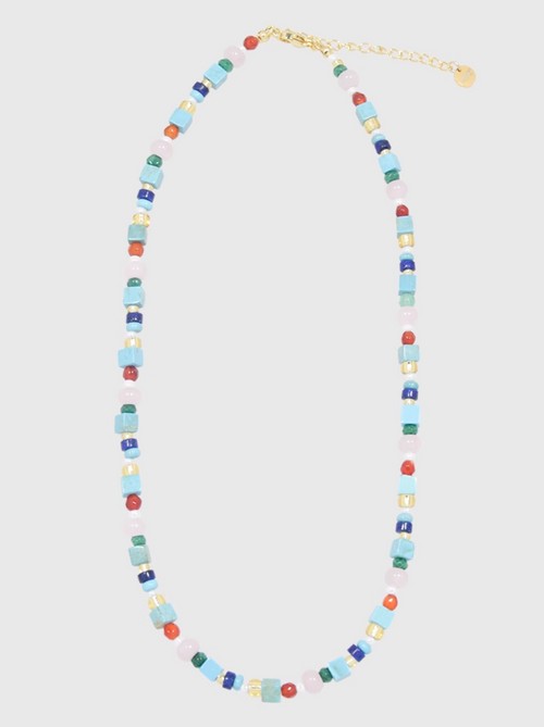 AWE Blue Waves Turquoise Beaded Necklace