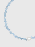 AWE Aquamarine Crushed Stone Pearl Necklace