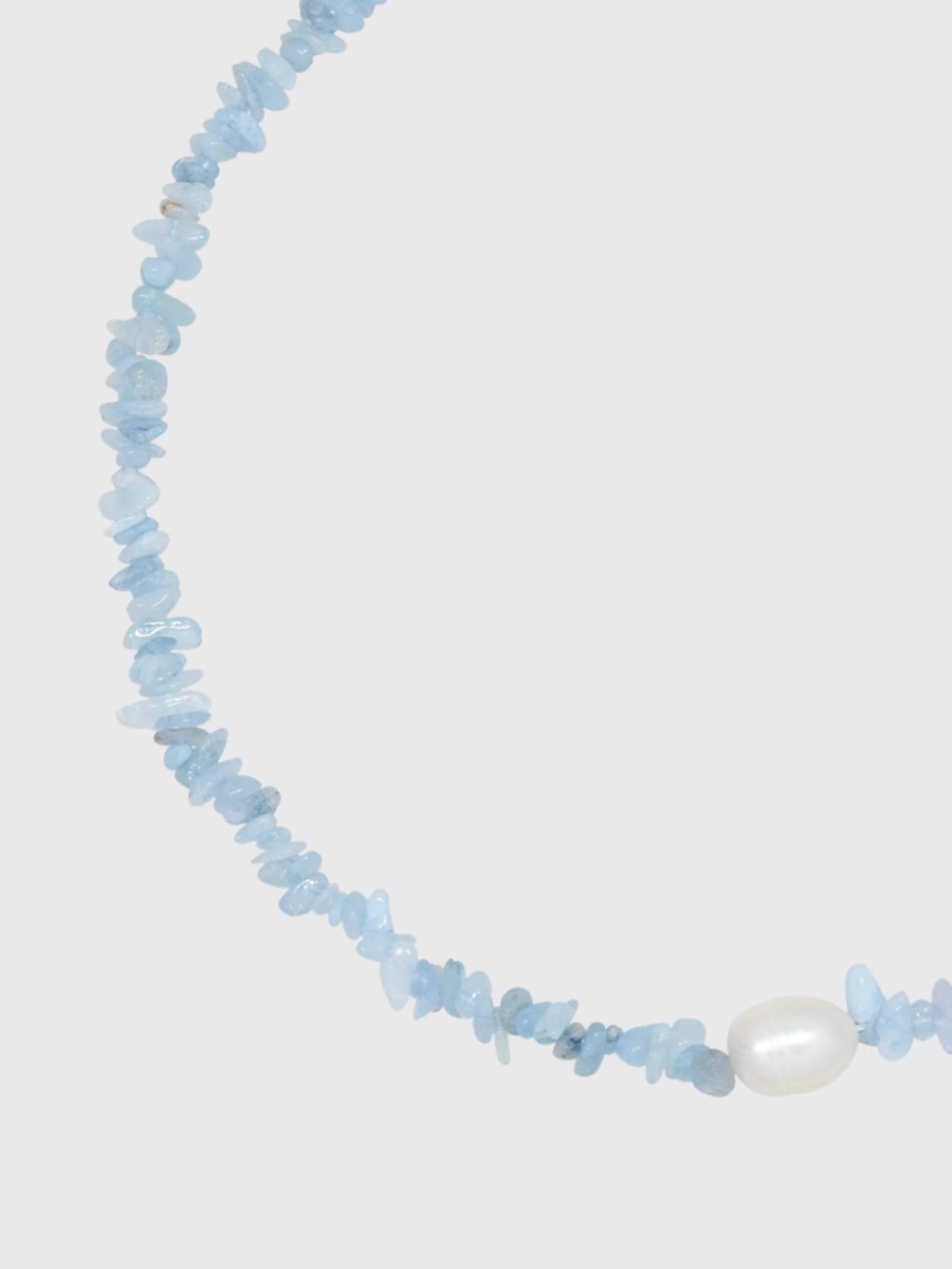 AWE Aquamarine Crushed Stone Pearl Necklace