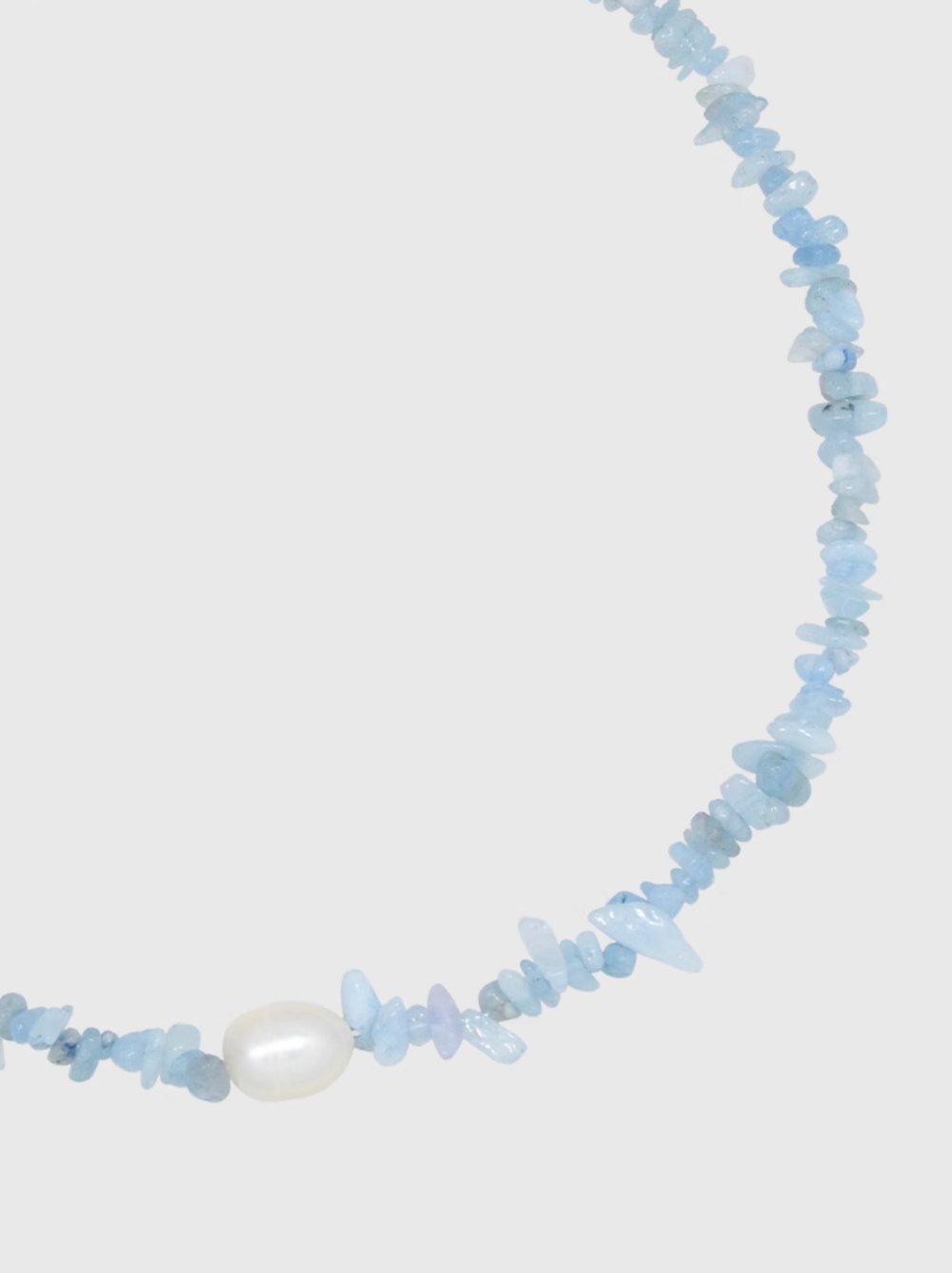 AWE Aquamarine Crushed Stone Pearl Necklace