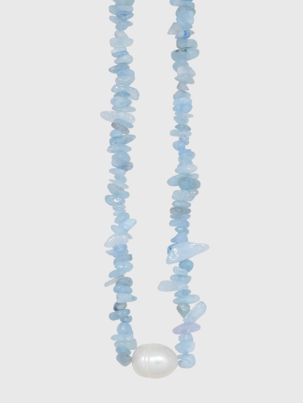 AWE Aquamarine Crushed Stone Pearl Necklace