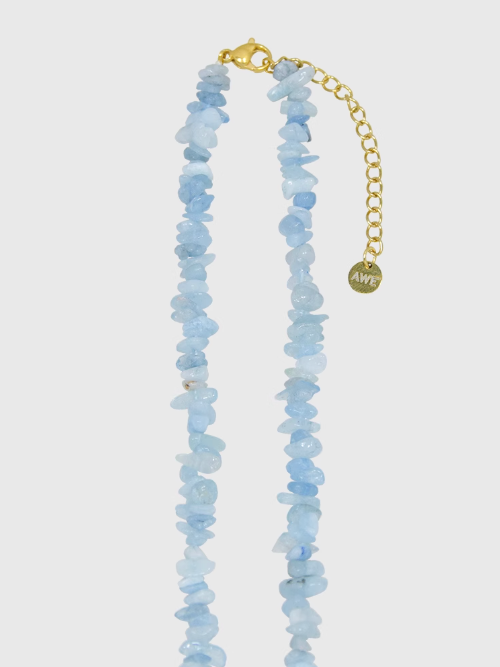 AWE Aquamarine Crushed Stone Pearl Necklace