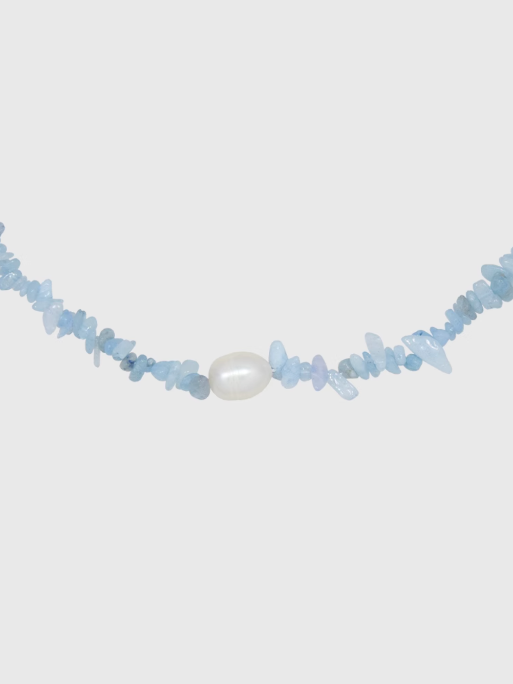 AWE Aquamarine Crushed Stone Pearl Necklace