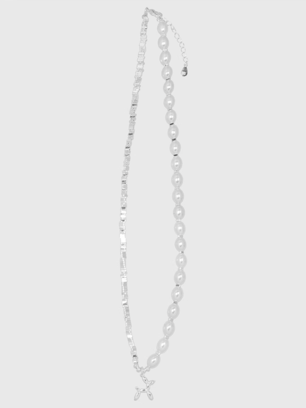 AWE Silver Pearl Balloon Dog Charm Necklace