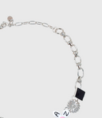AWE Black Love Heart Daisy Chain Necklace
