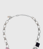 AWE Black Love Heart Daisy Chain Necklace