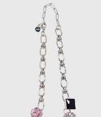 AWE Black Love Heart Daisy Chain Necklace