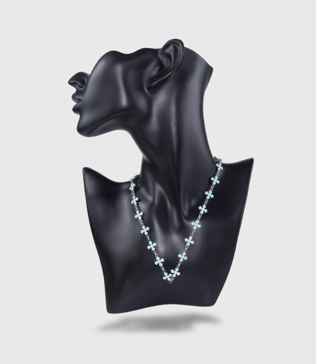 AWE Blue Cross Luxury Chain Necklace