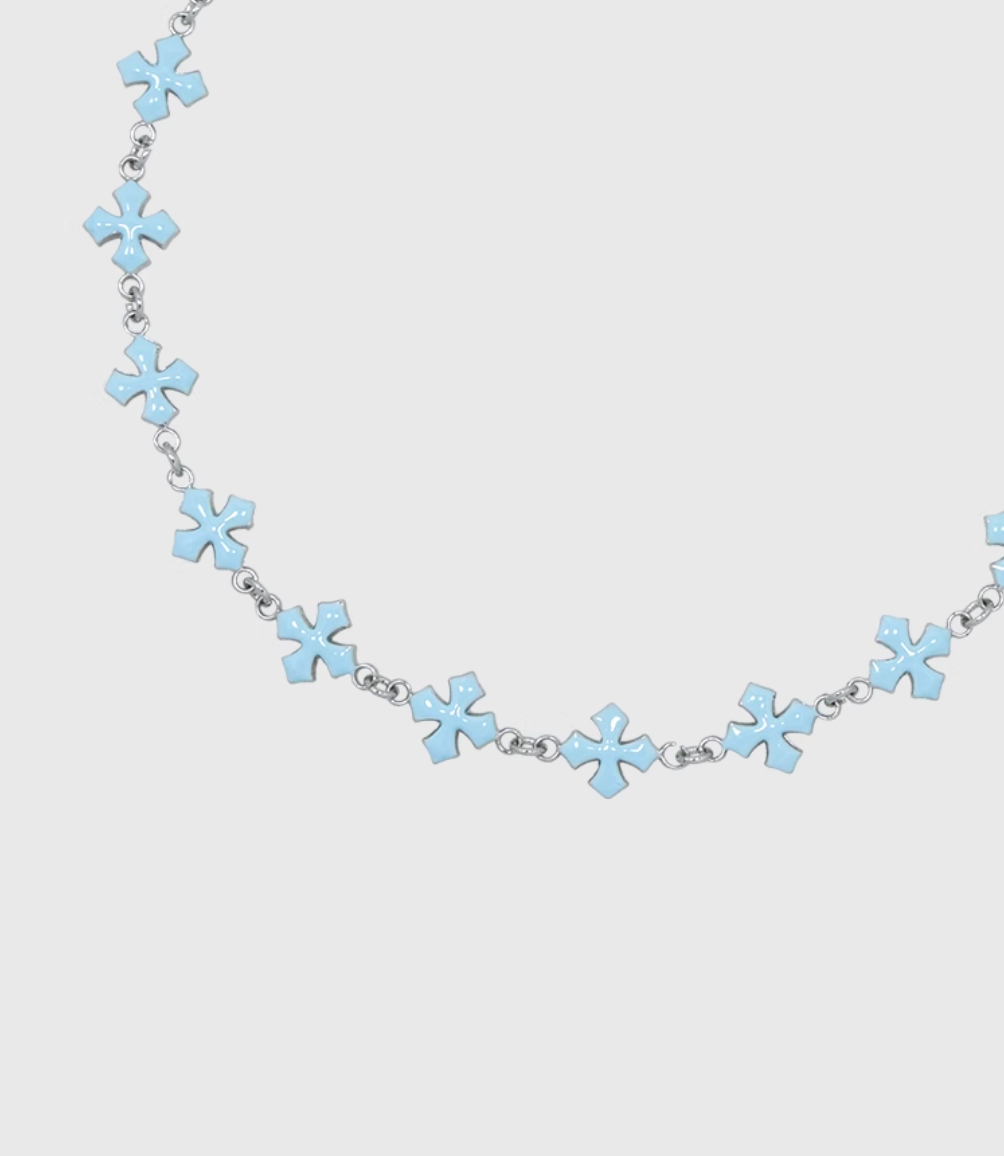 AWE Blue Cross Luxury Chain Necklace