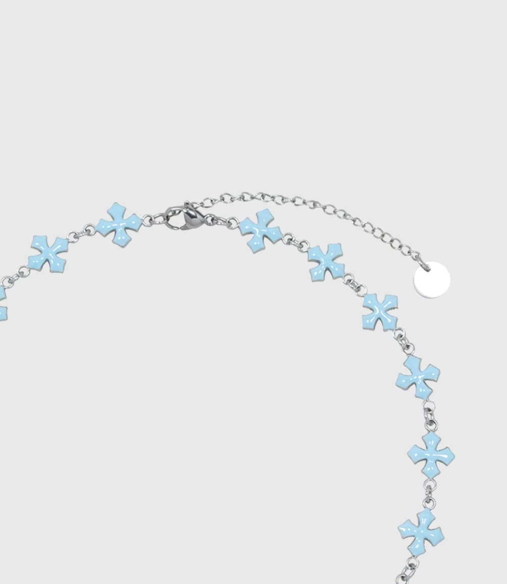 AWE Blue Cross Luxury Chain Necklace