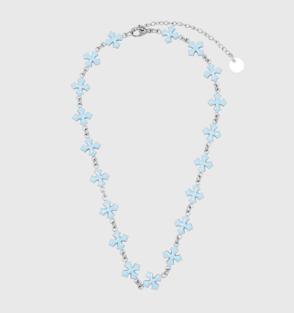 AWE Blue Cross Luxury Chain Necklace