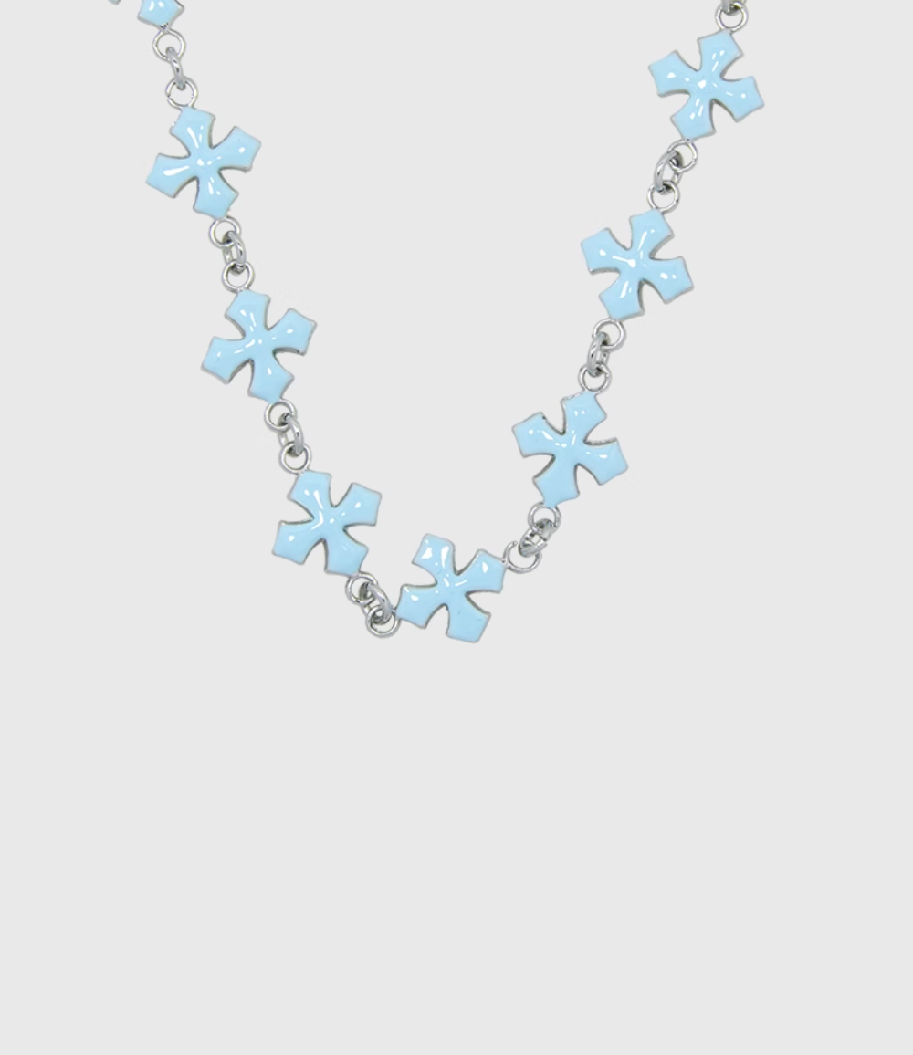 AWE Blue Cross Luxury Chain Necklace