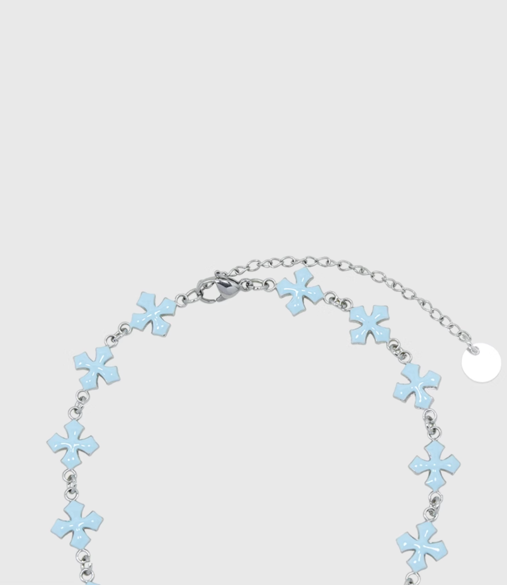 AWE Blue Cross Luxury Chain Necklace