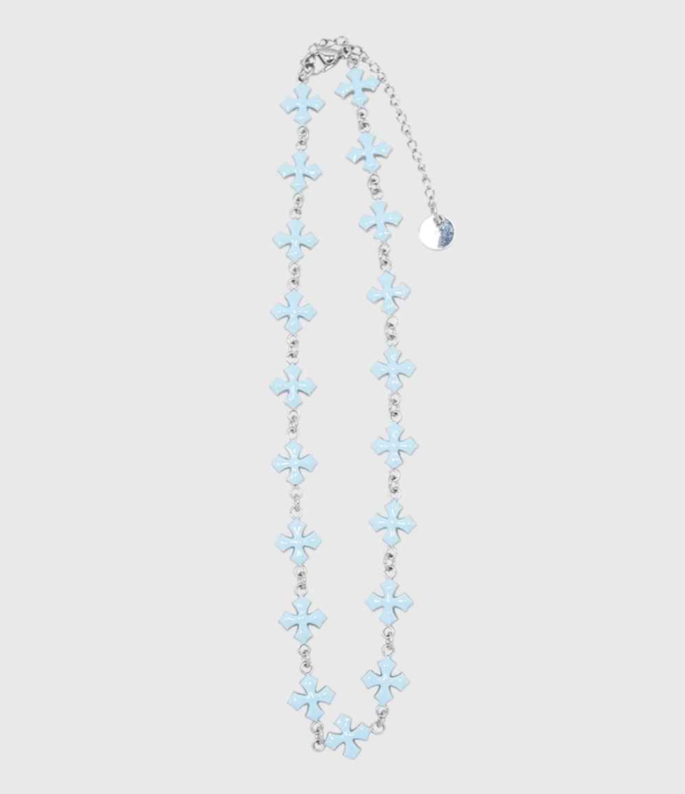 AWE Blue Cross Luxury Chain Necklace