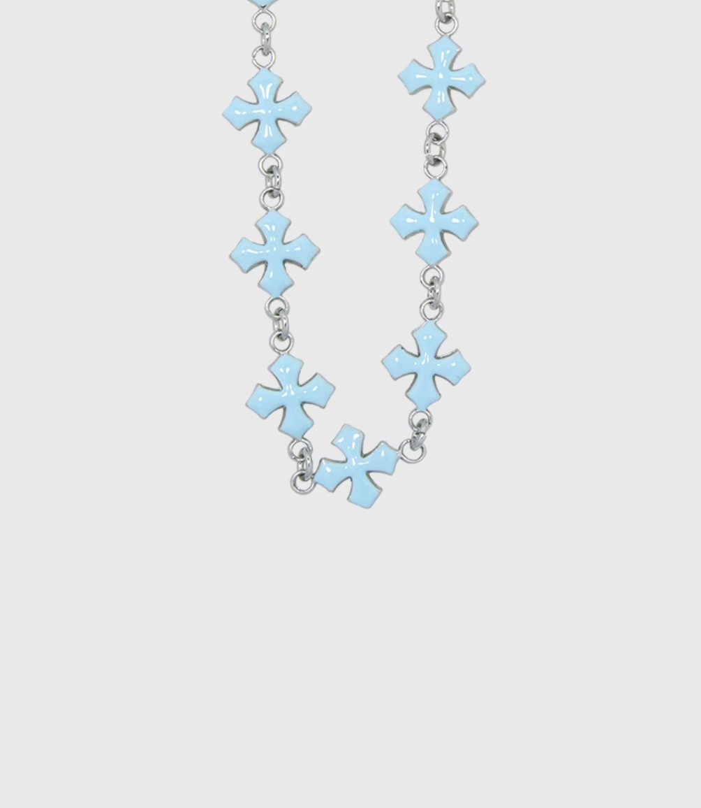 AWE Blue Cross Luxury Chain Necklace