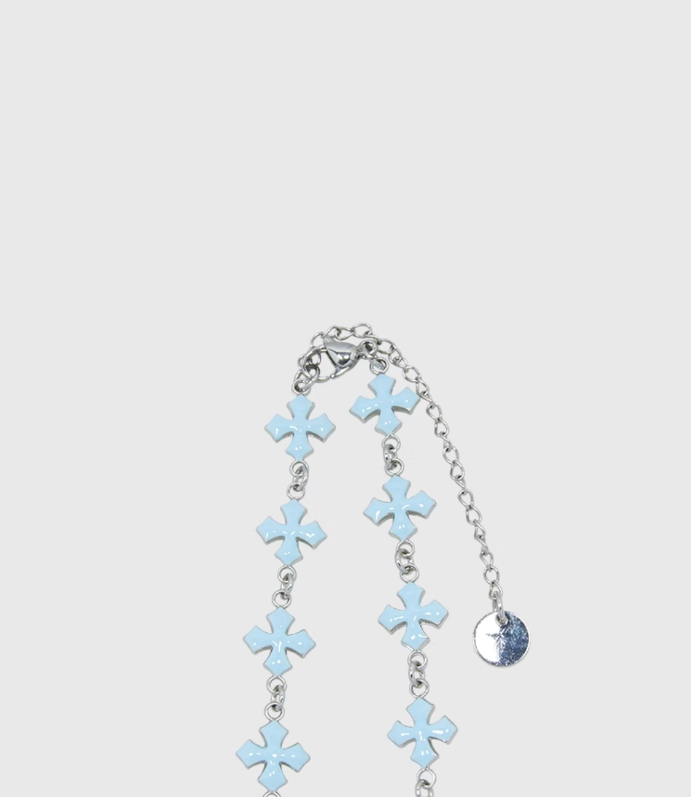 AWE Blue Cross Luxury Chain Necklace