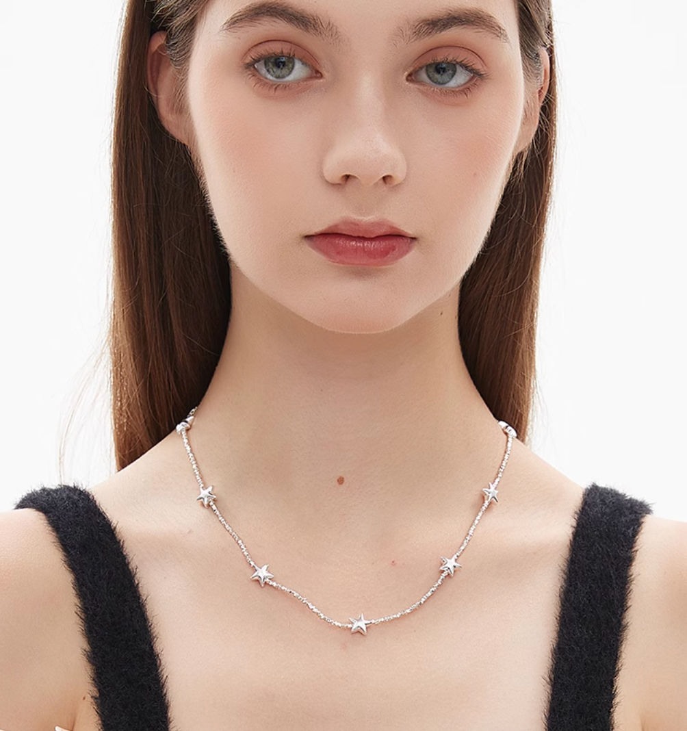 AWE Silver Star Chain Necklace