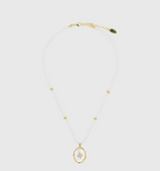 AWE Zirconia Pendant Pearl Beaded Necklace