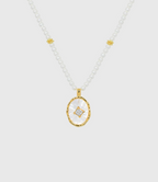 AWE Zirconia Pendant Pearl Beaded Necklace