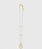 AWE Zirconia Pendant Pearl Beaded Necklace