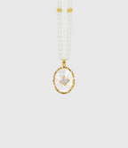 AWE Zirconia Pendant Pearl Beaded Necklace