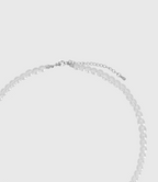AWE Silver Irregular Flower Crystal Beaded Necklace