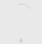 AWE Silver Irregular Flower Crystal Beaded Necklace