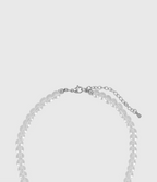AWE Silver Irregular Flower Crystal Beaded Necklace