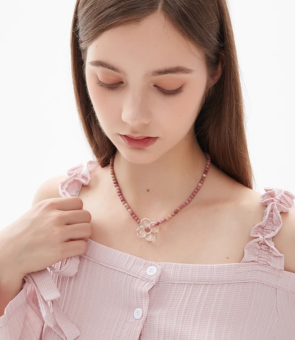 AWE Four-Leaf Clover Beaded Necklace