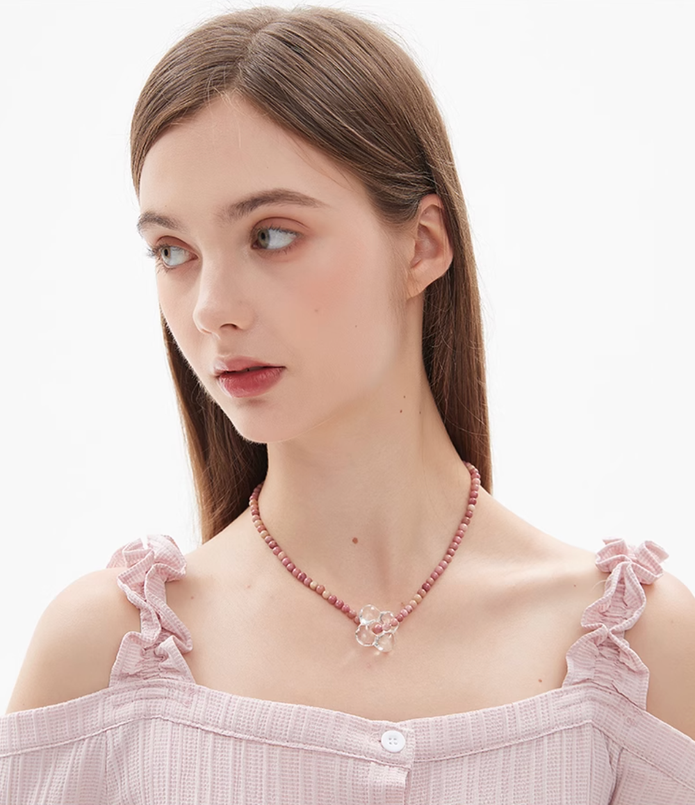 AWE Four-Leaf Clover Beaded Necklace