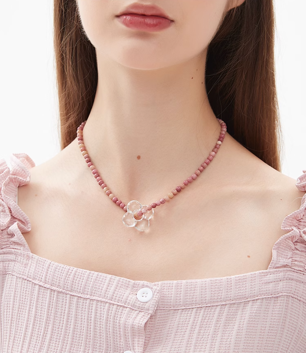 AWE Four-Leaf Clover Beaded Necklace
