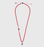 AWE Copper Box Pendant Red Beaded Necklace