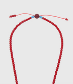 AWE Copper Box Pendant Red Beaded Necklace