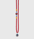 AWE Copper Box Pendant Red Beaded Necklace